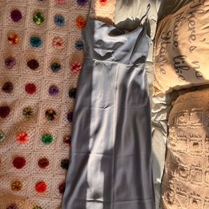 Anthropologie slate grey blue bridesmaids gown/evening gown